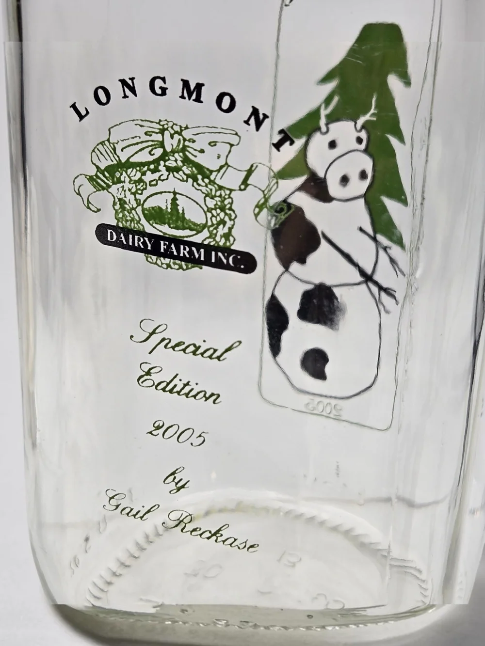 Longmont Dairy Farm 2005 Special Edition Glass Milk Bottle Gail Redhorse 🥛🐄